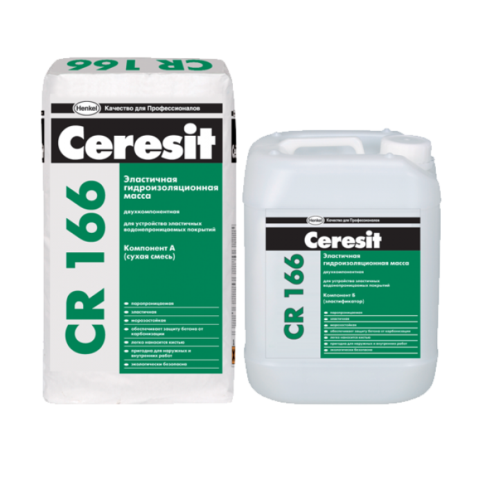 Ceresit CR 166 эластичная гидроизоляционная масса двухкомпонентная комп B 10кг