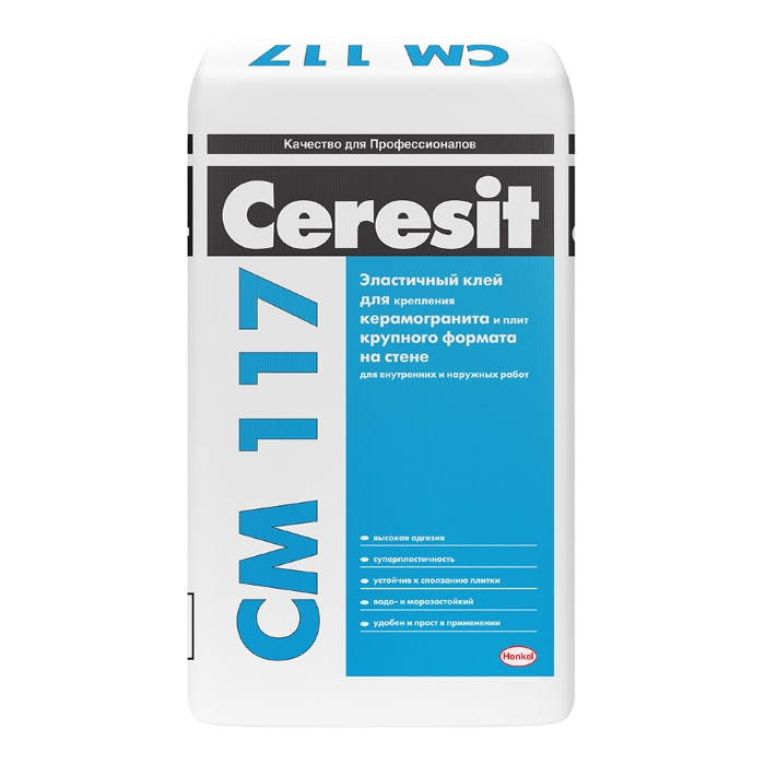 Ceresit CM 117 клей для керамогранита и природного камня эластичный 25кг