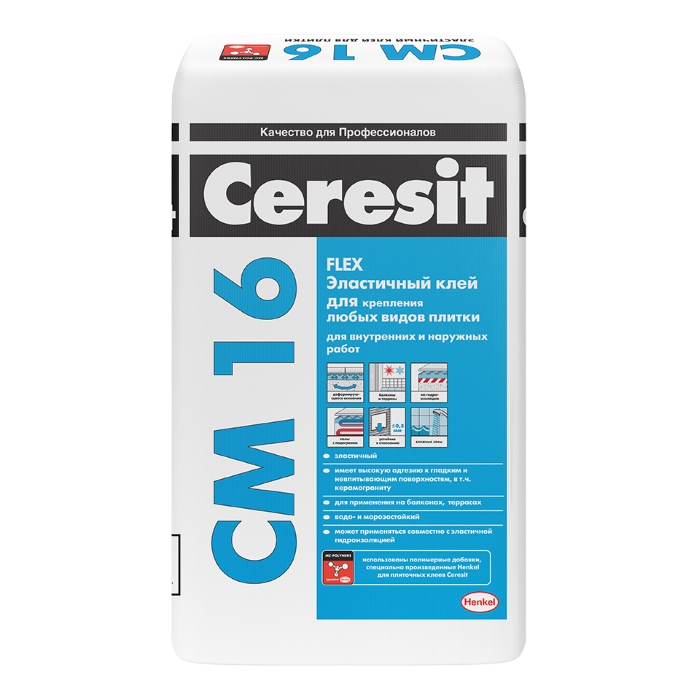 Ceresit CM 16 клей для керамической плитки эластичный 25кг