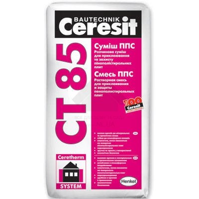 Ceresit CT 85 смесь штукатурно-клеевая для пенополистирола 25кг