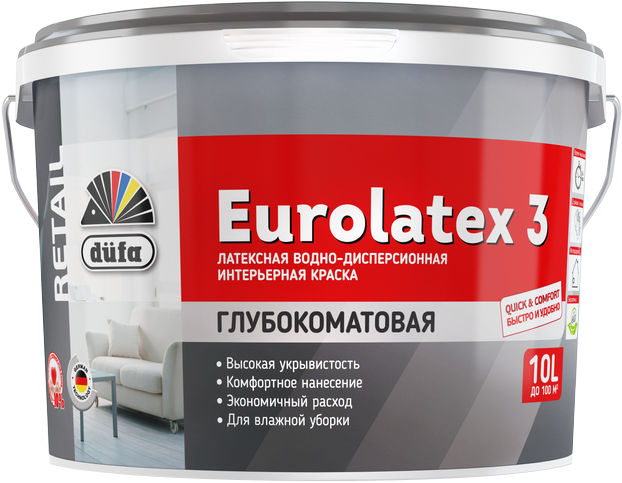 Краска ВД EUROLATEX 3 2,5л DUFA