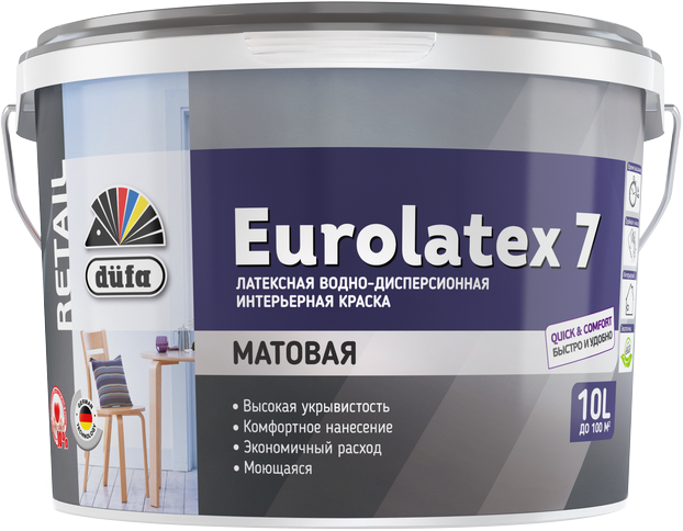 Краска ВД EUROLATEX 7 2,5л DUFA