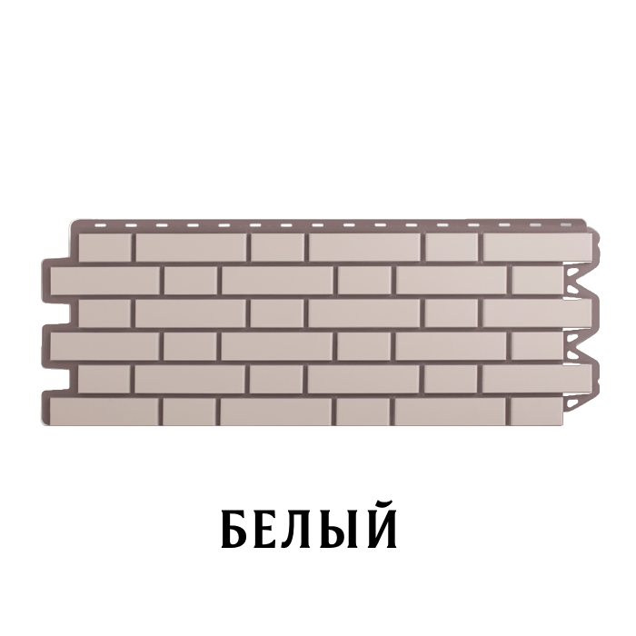 Фасадная панель "Кирпич клинкерный белый" 1217х445х20мм