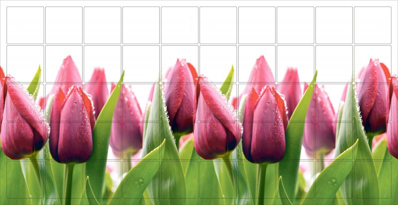 Панель ПВХ мозаика Премиум "Тюльпаны" 485*960мм